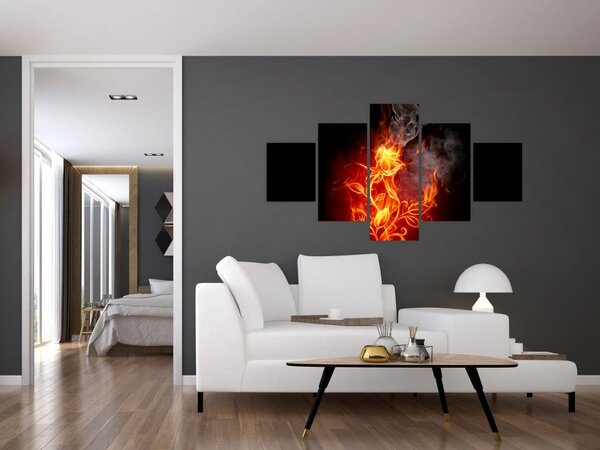 Obraz - Róże w ogniu (125x70 cm)
