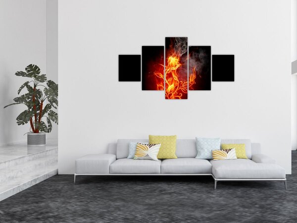 Obraz - Róże w ogniu (125x70 cm)