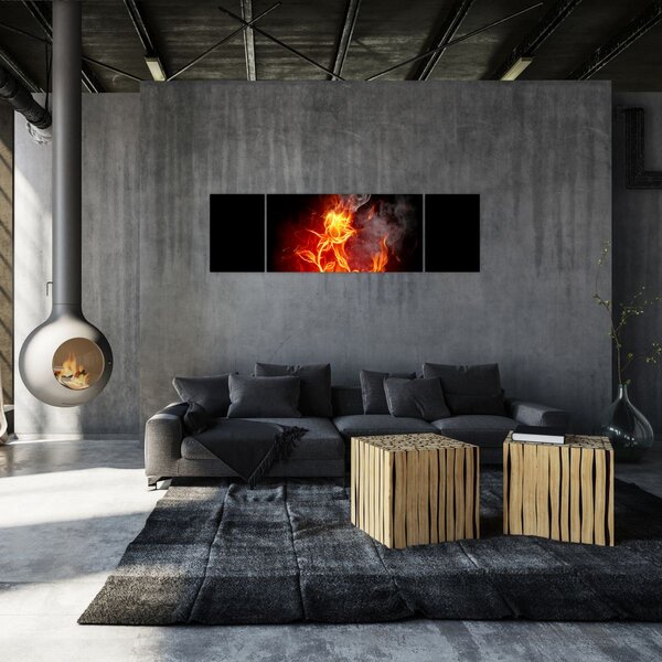 Obraz - Róże w ogniu (170x50 cm)