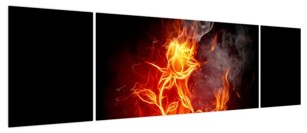Obraz - Róże w ogniu (170x50 cm)