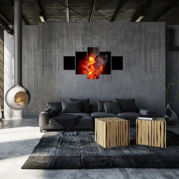 Obraz - Róże w ogniu (125x70 cm)