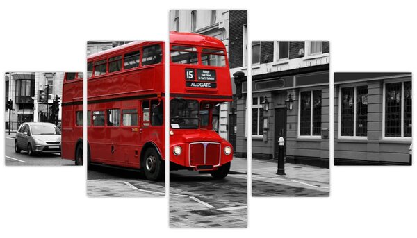 Obraz - Londyn z autobusem (125x70 cm)
