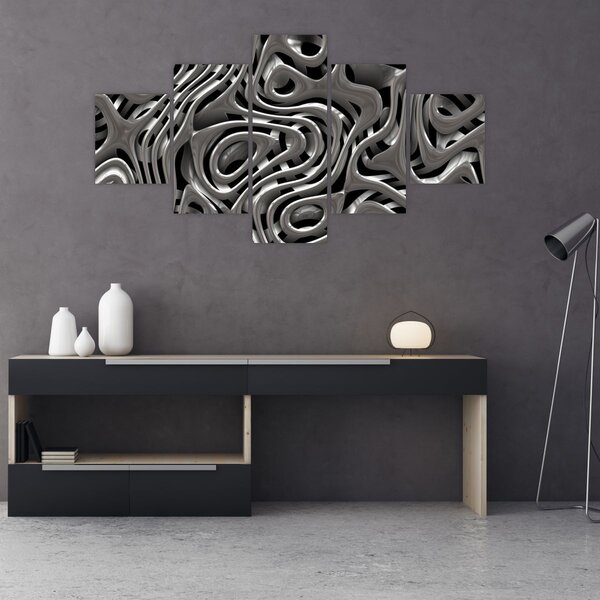Obraz - Metaliczna abstrakcja (125x70 cm)