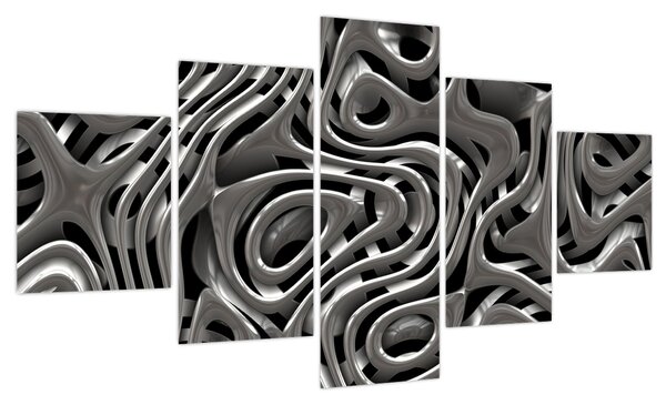 Obraz - Metaliczna abstrakcja (125x70 cm)
