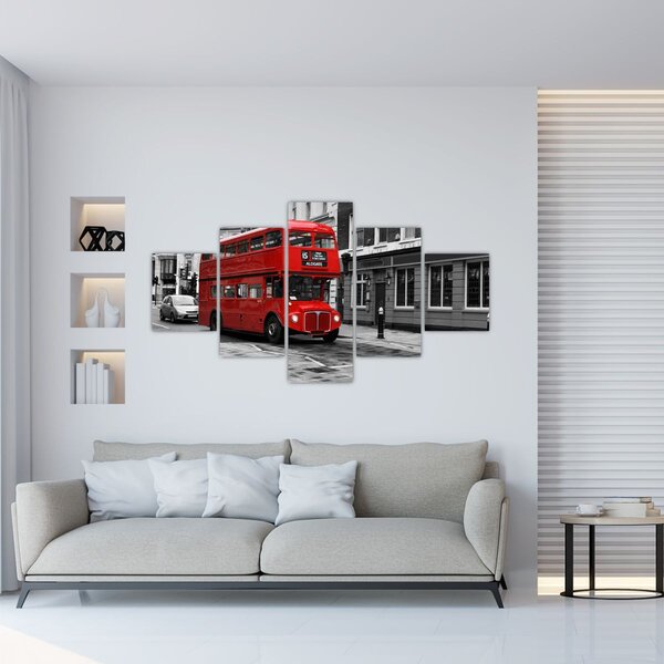 Obraz - Londyn z autobusem (125x70 cm)