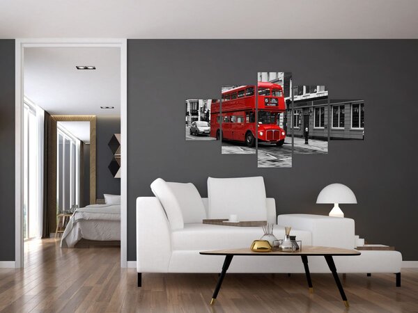 Obraz - Londyn z autobusem (125x70 cm)