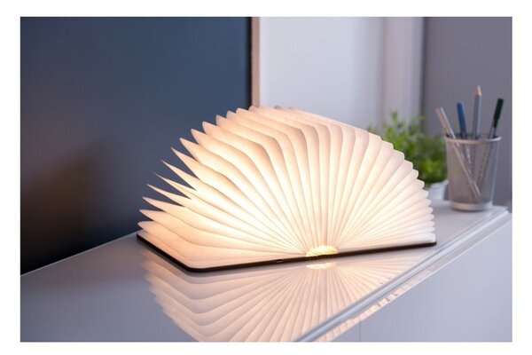 Brązowa lampa stołowa LED z tekstylnym kloszem (wysokość 2,5 cm) Booklight – Gingko