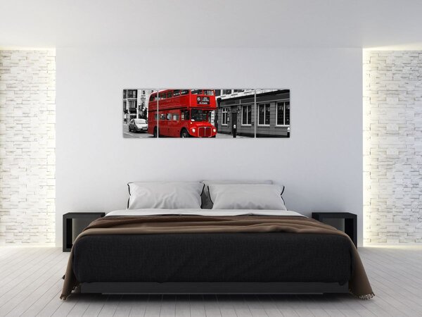 Obraz - Londyn z autobusem (170x50 cm)