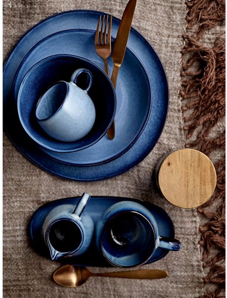 Niebieska miska kamionkowa Bloomingville Sandrine