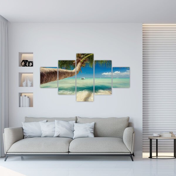 Obraz - Czyste morze z palmą (125x70 cm)