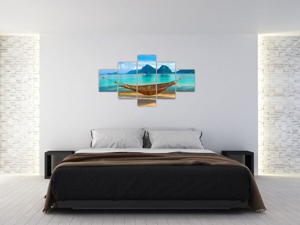 Obraz - Hamak na plaży (125x70 cm)