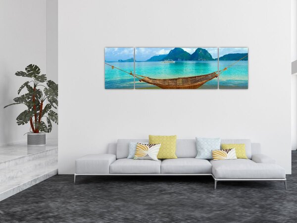 Obraz - Hamak na plaży (170x50 cm)