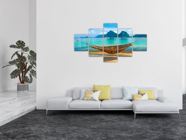 Obraz - Hamak na plaży (125x70 cm)