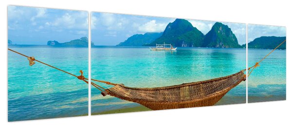 Obraz - Hamak na plaży (170x50 cm)
