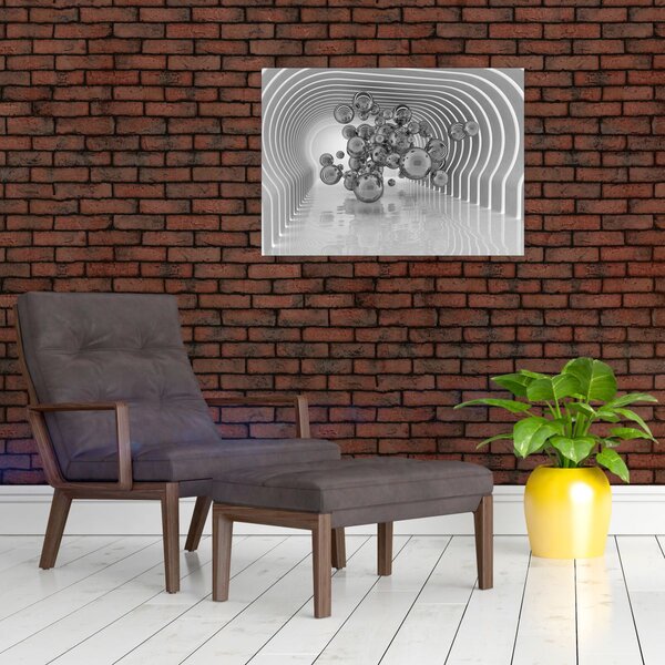 Obraz - Czarno-białe bąbelki (70x50 cm)