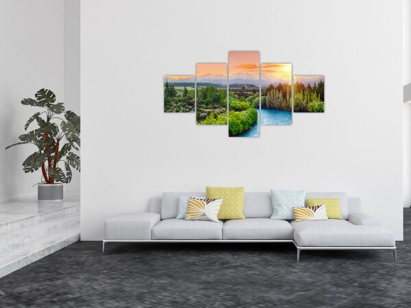 Obraz - Leśny krajobraz górski (125x70 cm)