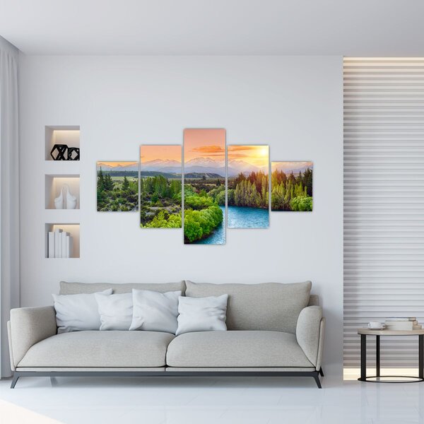 Obraz - Leśny krajobraz górski (125x70 cm)
