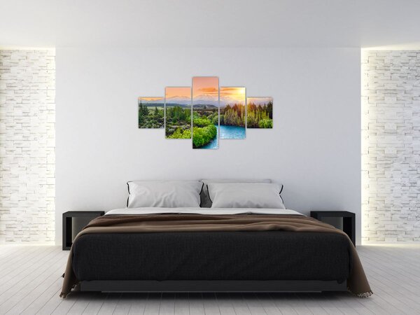 Obraz - Leśny krajobraz górski (125x70 cm)