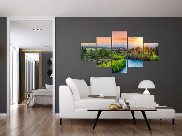Obraz - Leśny krajobraz górski (125x70 cm)