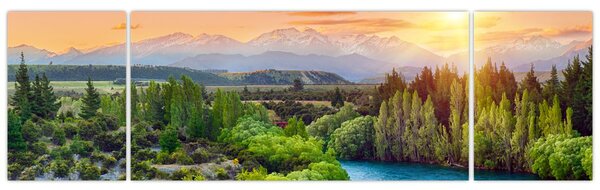 Obraz - Leśny krajobraz górski (170x50 cm)