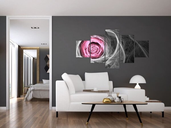 Obraz - Róż abstrakcyjny, fuksja (125x70 cm)