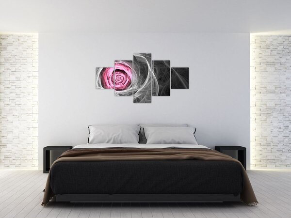 Obraz - Róż abstrakcyjny, fuksja (125x70 cm)