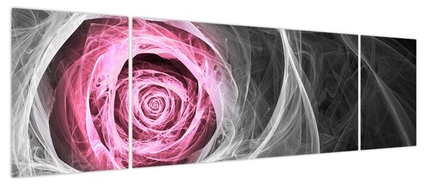Obraz - Róż abstrakcyjny, fuksja (170x50 cm)