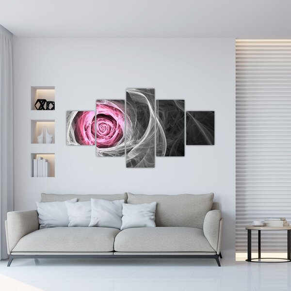 Obraz - Róż abstrakcyjny, fuksja (125x70 cm)