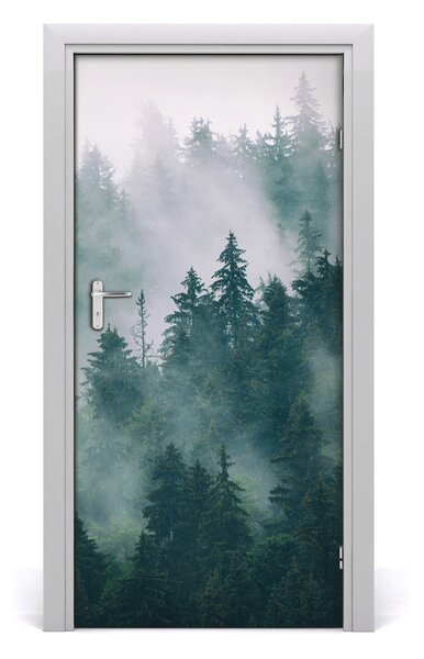 Naklejka fototapeta na drzwi Mgła nad lasem