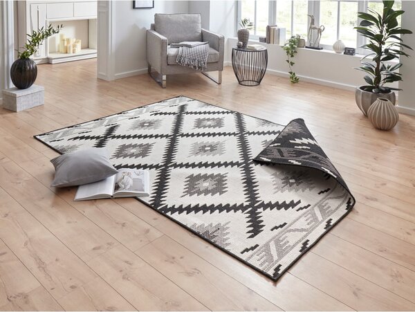 Czarno-kremowy dywan odpowiedni na zewnątrz NORTHRUGS Malibu, 170x120 cm