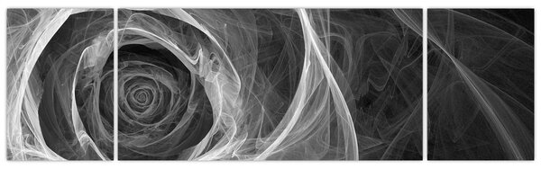 Obraz - Abstrakcyjna róża czarno-biała (170x50 cm)