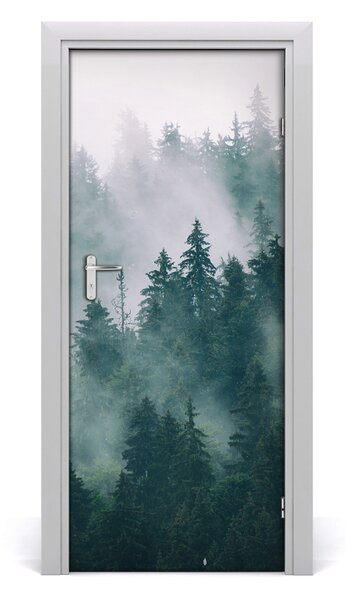 Naklejka fototapeta na drzwi Mgła nad lasem