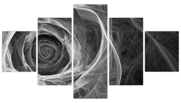 Obraz - Abstrakcyjna róża czarno-biała (125x70 cm)
