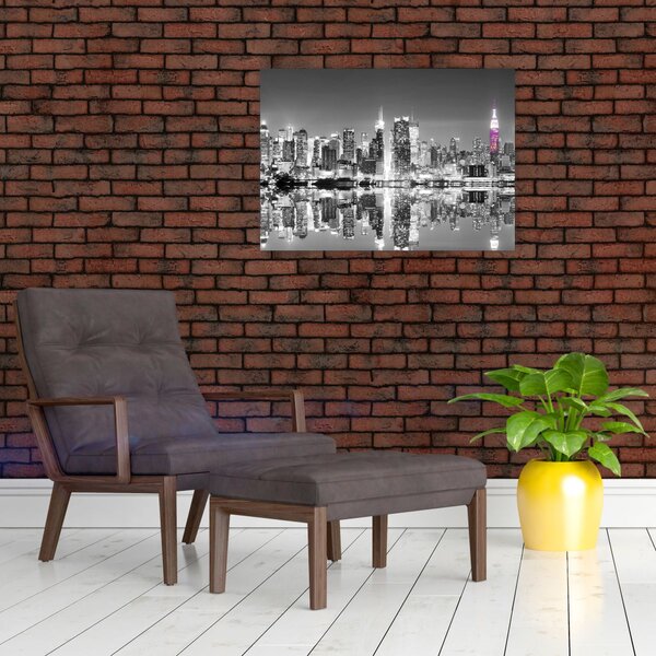Obraz - Nowy Jork i fioletowy wieżowiec (70x50 cm)