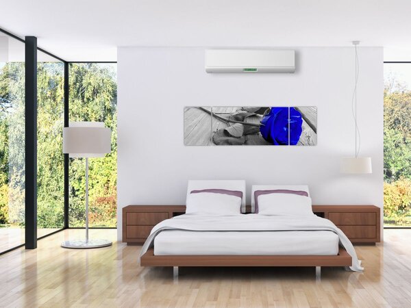 Obraz - Niebieska róża (170x50 cm)