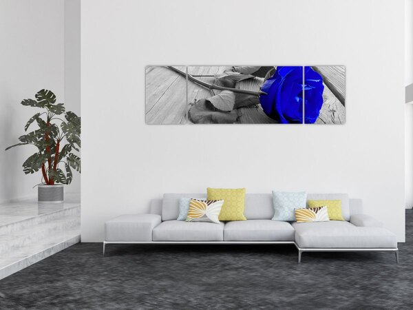 Obraz - Niebieska róża (170x50 cm)