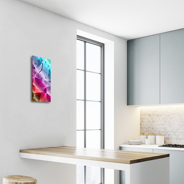 Zegar Szklany Pionowy Sztuka Grafika 3d kolorowy