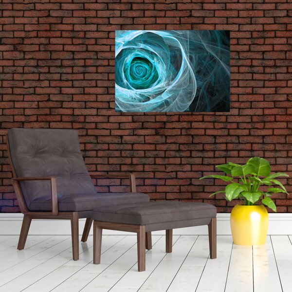 Obraz - Abstrakcyjny różowy niebieski z czarnym tłem (70x50 cm)