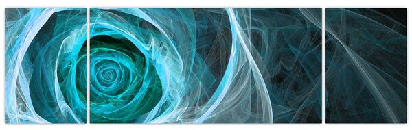 Obraz - Abstrakcyjny różowy niebieski z czarnym tłem (170x50 cm)