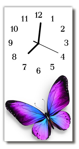 Zegar Szklany Pionowy Zwierzęta Motyle kolorowy