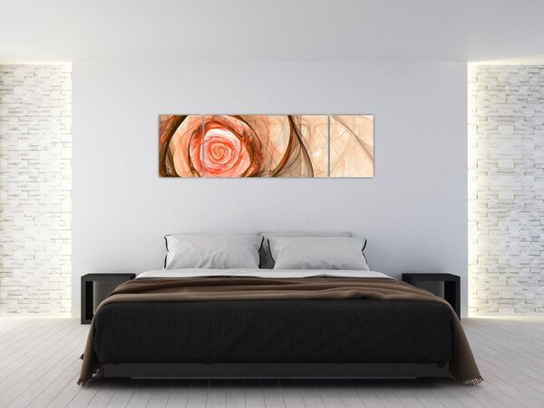Obraz - Abstrakcyjny róż z białym tłem (170x50 cm)