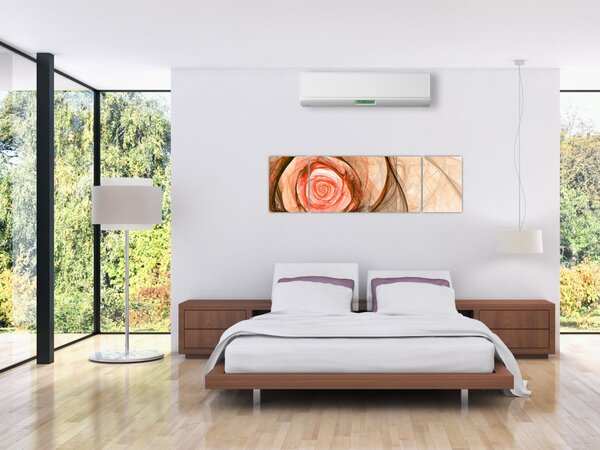 Obraz - Abstrakcyjny róż z białym tłem (170x50 cm)