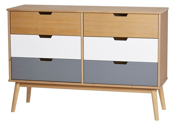 Komoda z litego drewna sosnowego Marckeric Cusco, szer. 120 cm