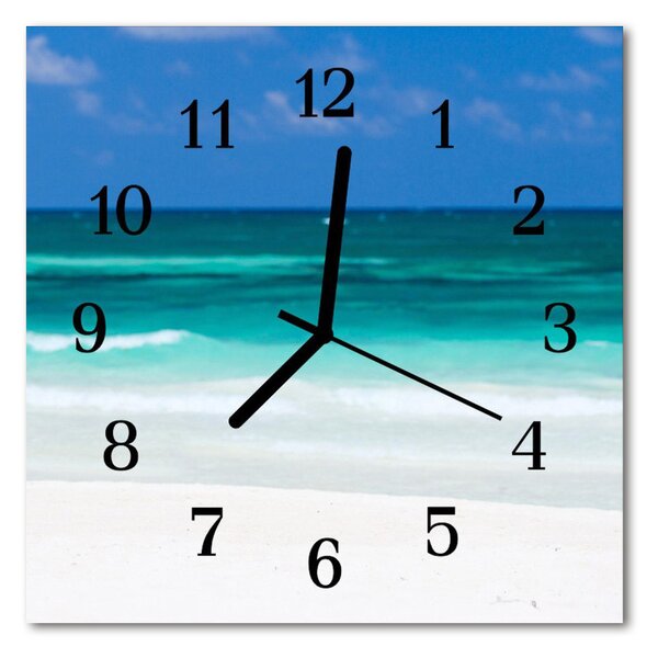 Zegar ścienny kwadrat Morze na plaży