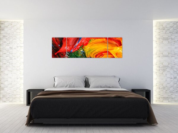 Obraz - Niebieska abstrakcja za pomocą pędzla (170x50 cm)