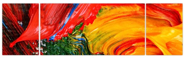 Obraz - Niebieska abstrakcja za pomocą pędzla (170x50 cm)
