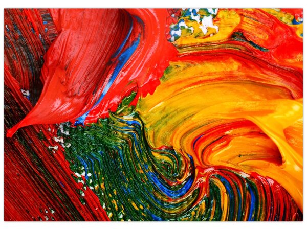Obraz - Niebieska abstrakcja za pomocą pędzla (70x50 cm)