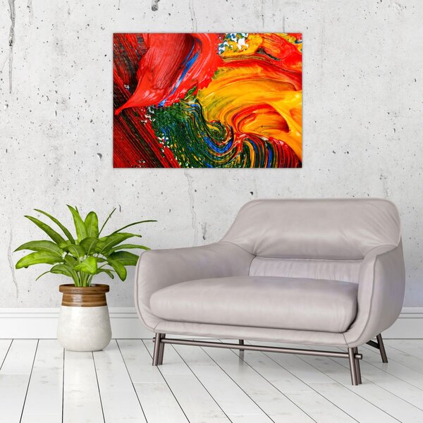 Obraz - Niebieska abstrakcja za pomocą pędzla (70x50 cm)