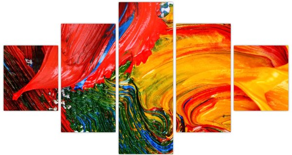 Obraz - Niebieska abstrakcja za pomocą pędzla (125x70 cm)