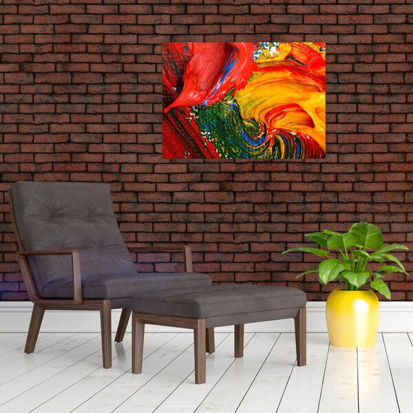 Obraz - Niebieska abstrakcja za pomocą pędzla (70x50 cm)